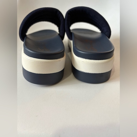 Seven7 navy white chunky slide sandals size 8 puffy strap - Picture 7 of 10